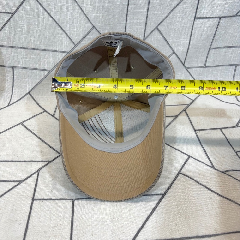 Adidas A-Flex Hat S/M Tan Herringbone Trefoil Baseball Cap - Picture 8 of 9